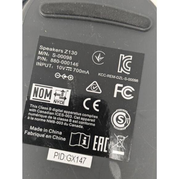 Logitech Z130 PC Speakers Full Sound Strong Bass 3.5mm Input + Power Supply Cord - Picture 3 of 3